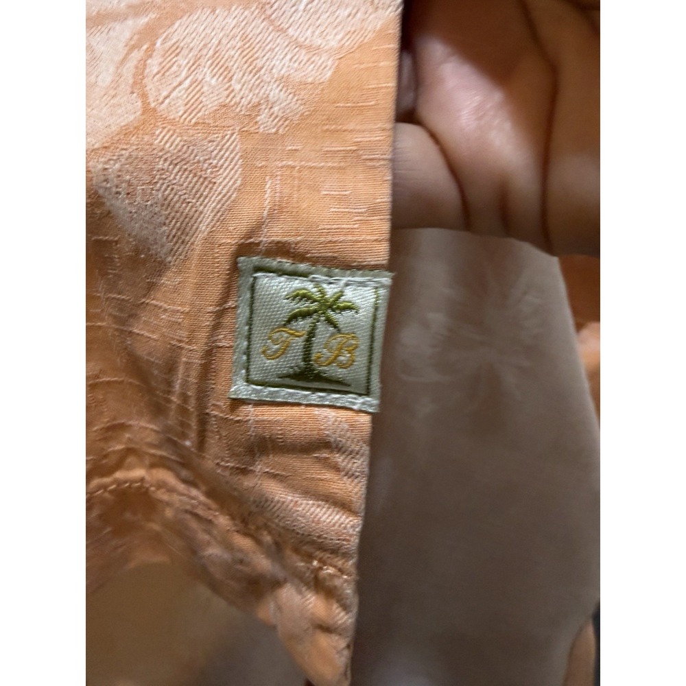 Tommy bahama Men's Large Orange Hawaiian Short Sleeve Shirt, Excellent Cond. - Picture 7 of 12